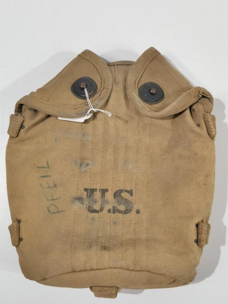U.S. Army WWI, Canteen Cover mounted , R.I.A., dated 1917, used condi