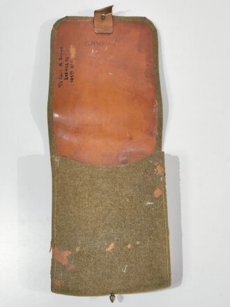 U.S. Army WWII?, ASF Army Service Forces?, Handbag/Bag/Purse, leather 26 x 20 x 5, used condition, some moth holes