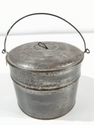 U.S. ? Tin Pot with Lid, 13 x 15 cm, used good condition