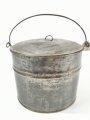 U.S. ? Tin Pot with Lid, 13 x 15 cm, used good condition