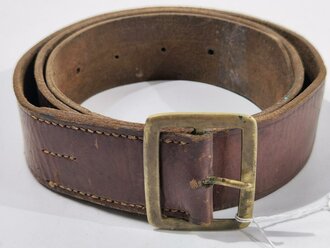 U.S. Army ?, Leather Belt with Brass Buckle, total Length 121 cm, Buckle 6 x 5 cm, used good condition