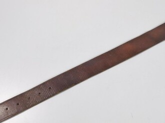 U.S. Army ?, Leather Belt with Brass Buckle, total Length 121 cm, Buckle 6 x 5 cm, used good condition