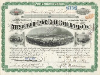 Aktie "The Pittsburgh and Lake Erie Rail Road Co.", 15.11.1923, DIN A4 x