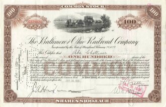 Aktie "The Baltimore and Ohio Railroad Company", 26.07.1938, DIN A4