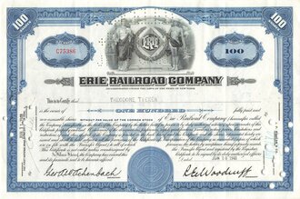 Aktie Erie Railroad Company, 10.06.1948, DIN A4