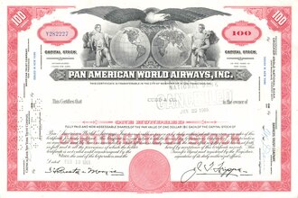 Aktie "Pan American World Airways, Inc.", 10.02.1961, DIN A4