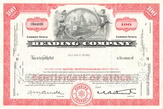 Aktie Reading Company, 06.12.1967, DIN A4