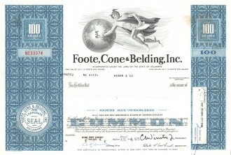 Aktie "Foote, Cone & Belding, Inc.",...