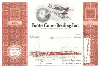 Aktie "Foote, Cone & Belding, Inc.",...