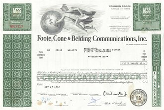 Aktie Foote, Cone & Belding, Communications Inc.,...