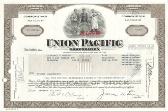 Aktie "Union Pacific Corporation", 27.01.1977, DIN A4