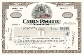 Aktie "Union Pacific Corporation", 27.01.1977,...