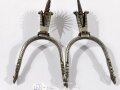 Pair of engraved and etched Spurs, "Chilean 16th Century Style", Iron/Nickel, 20 x 10 cm, good condition