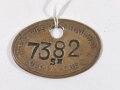 Great Western Railway Loco Pay Cheque, No. 7382 "SN", 4 x 2,5 cm, good condition