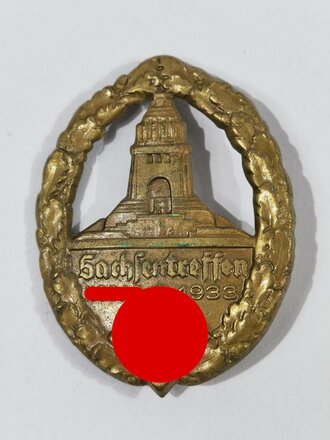 Blechabzeichen NSDAP, Sachsentreffen 1933, ca. 4,5 x 3,5 cm, guter Zustand