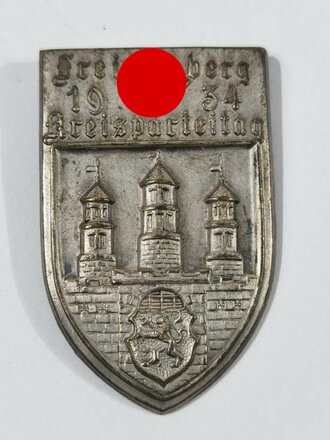 Blechabzeichen NSDAP, Kreisparteitag Freiberg 1934, ca. 4,5 x 3 cm, guter Zustand