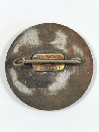 Massives Metallabzeichen NSDAP, Reichsparteitag 1934, ca. 3,5 cm, guter Zustand