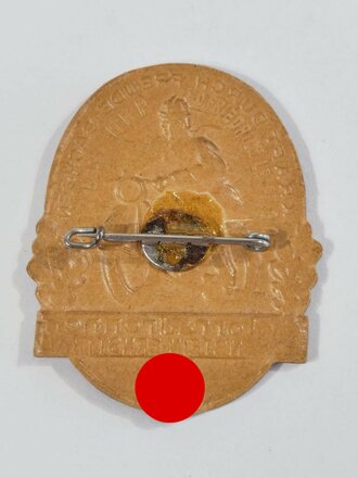 Abzeichen aus gepresster Pappe "KdF Sachsen", Motorradrennen Hohenstein-Ernstthal, ca. 4,5  x 3,5 cm, guter Zustand