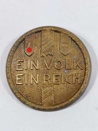 Blechabzeichen "Ein Volk ein Reich", ca. 4 cm, guter Zustand