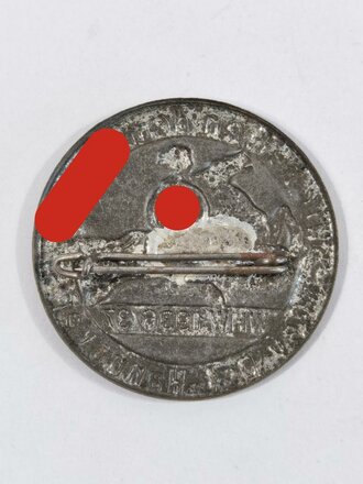 Blechabzeichen NSV, "Wir helfen dem Führer Gau Ost-Hannover WHW 1936/7", ca. 2,5 cm, guter Zustand