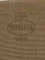 U.S. WWI, AEF Double/Twin Magazine Pouch M1912  for Colt M1911 automatic pistol, "RUSSEL", dated 1918, ca. 13 x 10 x 2 cm, vgc