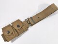 U.S. Army WWI, AEF Enlisted Garrison Belt M1917 with two rifle clip pockets for single M1903 clips, good condition