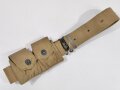 U.S. Army WWI, AEF Enlisted Garrison Belt M1917 with two rifle clip pockets for single M1903 clips, good condition