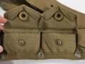 U.S. Army, Green M1910 Revolver Cartridge Belt with four pockets for cal .45, eagle snap, good condition