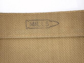 U.S. most likely WWI era Mills manufactured Haversack similar to British 1908 pattern.,"First Motor Corps Mass. State Guard"  Stamp,  29 x 25 x 5 cm, good condition