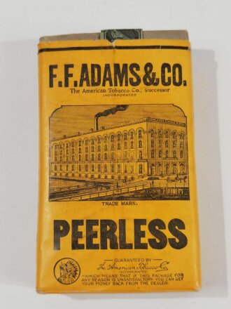 U.S. Pouch of "Peerless" Smoking and Chewing Tobacco, "F.F. Adams & Co.", sealed gc