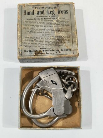 U.S. Police Pair of Handcuffs "The Mattatuck Hand...