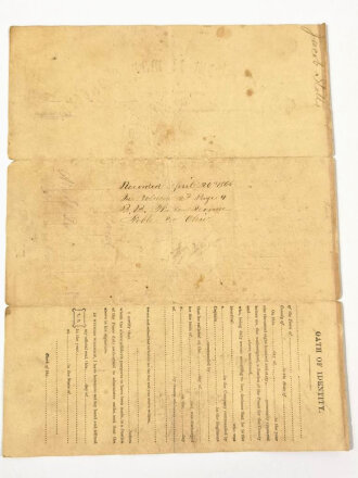 U.S. Civil War Certificate of Discharge, Union Army,...