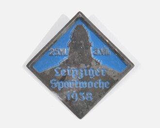 Blechabzeichen "Leipziger Sportwoche", 25.06. - 3.07.1938, guter Zustand
