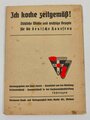"Ich koche zeitgemäß! Nützliche Winke und wichtige Rezepte für die deutsche Hausfrau", Hans Ewers, 30 Seiten, 1939, gebraucht, DIN A5