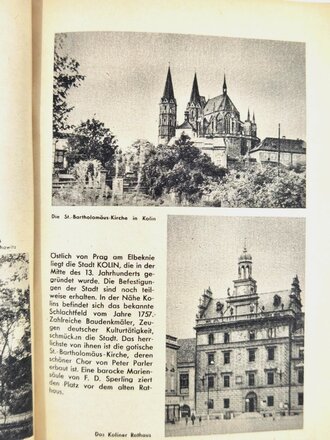 "In Bild und Wort durch Böhmen und Mähren. Ein Erinnerungswerk für den Deutschen Soldaten", Dr. Major Ritter von Groß, 125 Seiten, 1940, Stockflecken, gebraucht, DIN A5