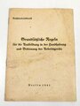 "Grundsätzliche Regeln für die Ausbildung in der Handhabung und Bedienung der Arbeitsgeräte", Reichsarbeitsdienst, 10 Seiten, 1941, gebraucht, DIN A5