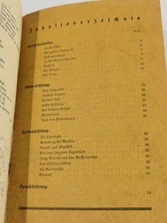 "Germanische Vorzeit. Leseheft für den 8. Jahrgang der pfälzischen Volksschule", Anonym/Pfälzischer Gaulehrerverein, 56 Seiten, ohne Jahr, Wasserschaden, gebraucht, DIN A5