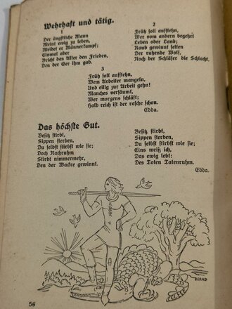 "Germanische Vorzeit. Leseheft für den 8. Jahrgang der pfälzischen Volksschule", Anonym/Pfälzischer Gaulehrerverein, 56 Seiten, ohne Jahr, Wasserschaden, gebraucht, DIN A5