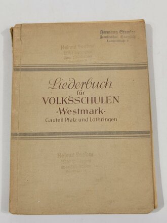 "Liederbuch für Volksschulen. Westmark. Gauteil...