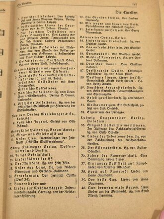 "Liederbuch für Volksschulen. Westmark. Gauteil Pfalz und Lothringen", Teil 2, Rudolf Vollnhals, 152 Seiten, 1942, Einband beschädigt, gebraucht, DIN A5