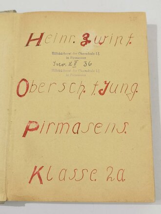 "Deutsches Lesebuch für Jungen", Teil 2, Hans Meinshausen und Friedrich Leip, 312 Seiten, 1942, gebraucht, DIN A4