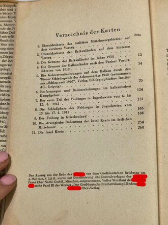 "Der Kampf um den Balkan. Chronik des jugoslawischen und griechischen Feldzugs", Rolf Bathe/Erich Glodschey, 316 Seiten, 1942, Einband und Schutzumschlag beschädigt, gebraucht, DIN A5