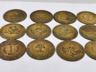 Lot of 12 Brothel Token, "Gem Saloon Tombstone Ariz....