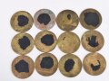 Lot of 12 Brothel Token, "Gem Saloon Tombstone Ariz. Terr.", ca. 4 cm, Reproduction, used, on the back leftovers of glue