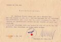 Pionier Br. Btl. 699, Antrag über Verleihung des Kubanschildes, 01.05.1945(!), gebraucht, DIN A5