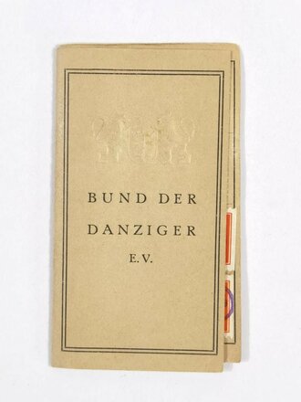 Ausweis "Bund der Danziger e.V.", Ortsstelle Düsseldorf-Mitte, ab 1958, gebraucht