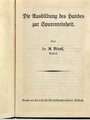 Handbuch "Die Ausbildung des Hundes zur Spurenreinheit, R. Blunk,1926,  gebraucht, DIN A5