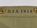 U.S. WWI, AEF Pouch M1910 for First Aid Packet first pattern, "R.I.A. 1918", ca. 8 x 13 cm, vgc