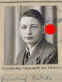 Studentenausweis TH Hannover, 27.04.1944, gebraucht, DIN A6