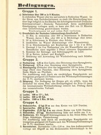 DRL Deutscher Reichsausschuss für Leibesübungen, Leistungsbuch "Deutsches Turn- und Sportabzeichen", Ansbach, 14 Seiten, 20.10.1933, gebraucht, DIN A5